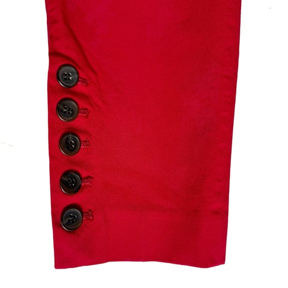 Talbots Red Chatham Button Hem Ankle Pants Size 4P - Picture 8 of 15